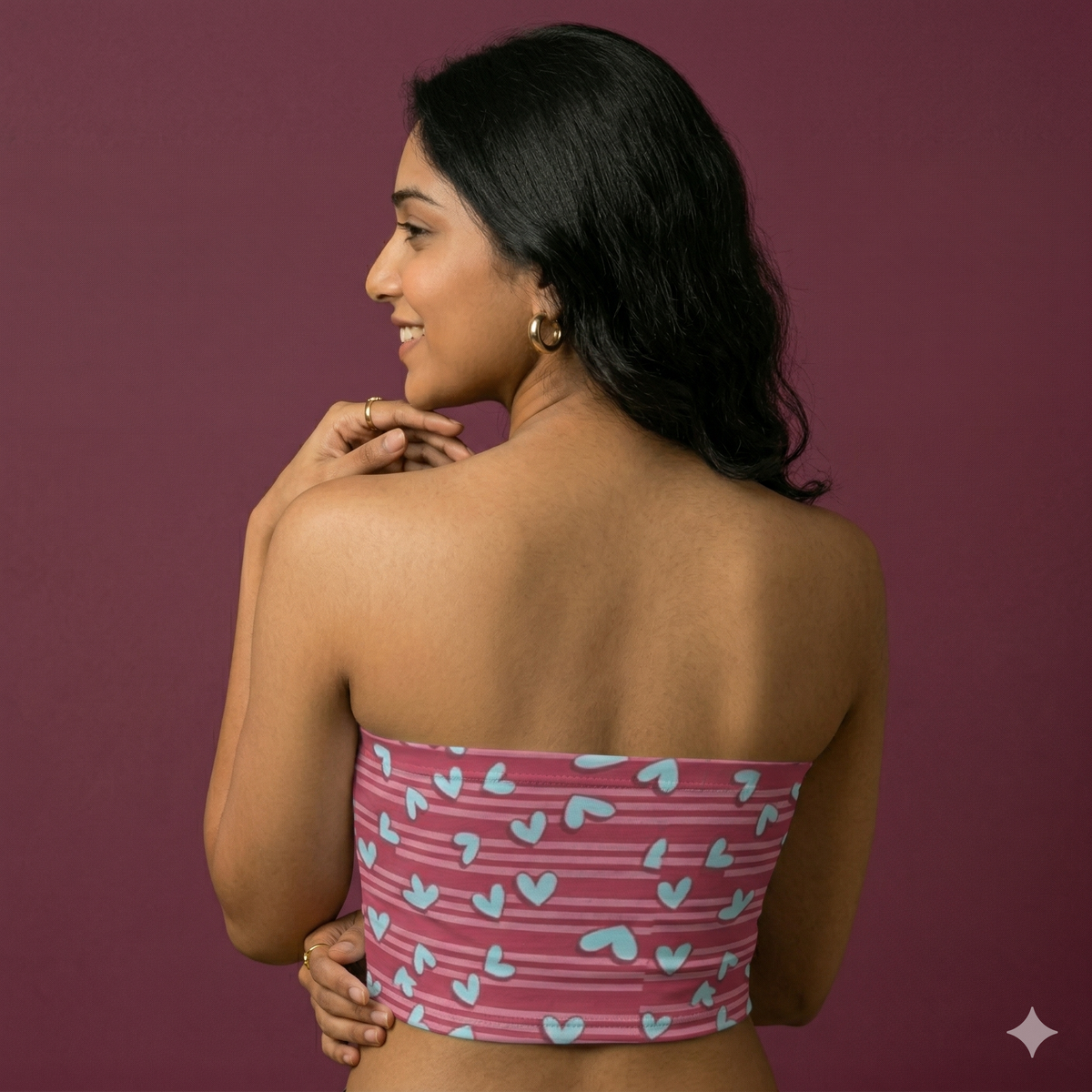 Heart Pattern Tube Top