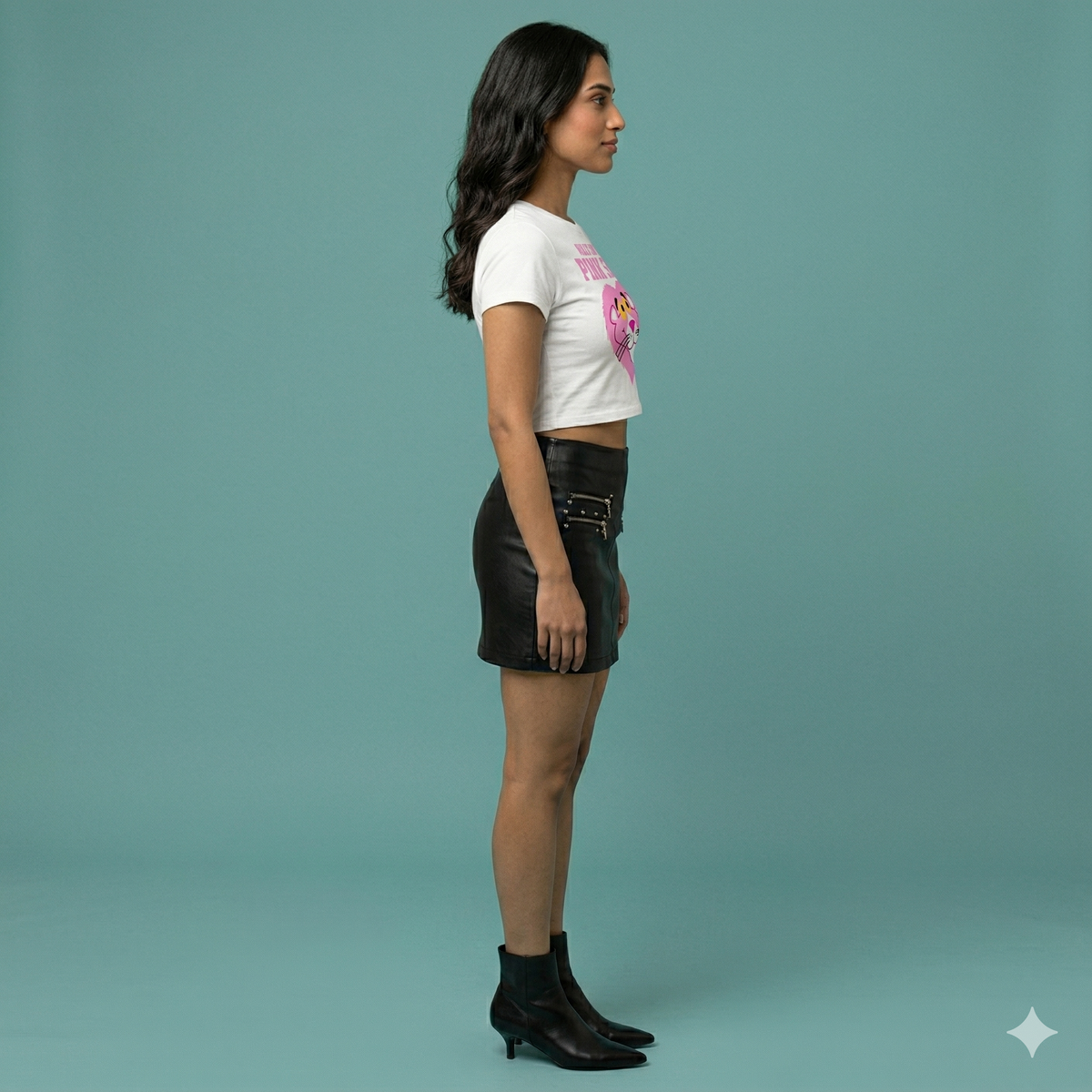White Graphic Croptop