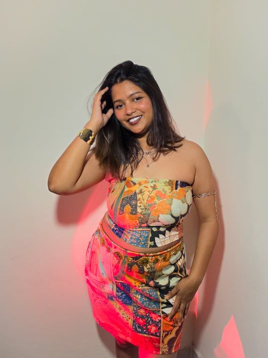 Floral Tube Top with Mini Skirt