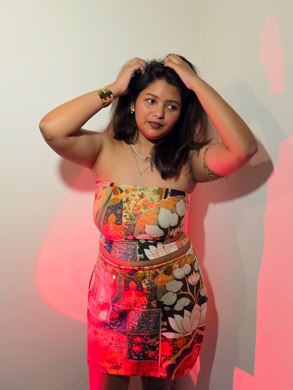 Floral Tube Top with Mini Skirt