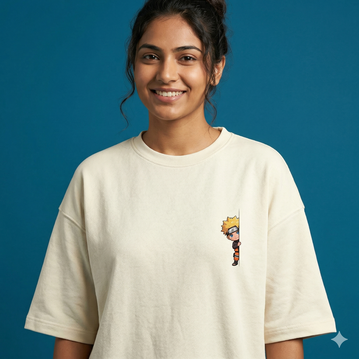 Oversized Terry pocket print tshirt Off White