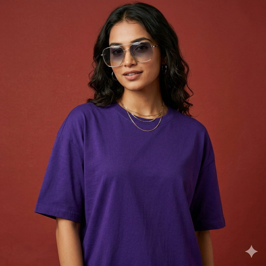 Purple Plain Oversized T-Shirt