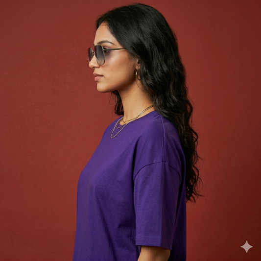 Purple Plain Oversized T-Shirt