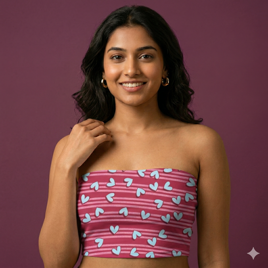 Heart Pattern Tube Top