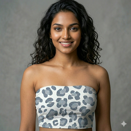 White Pattern Tube Top