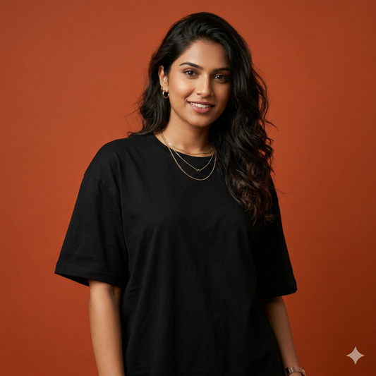 Black Plain Oversized T-Shirt