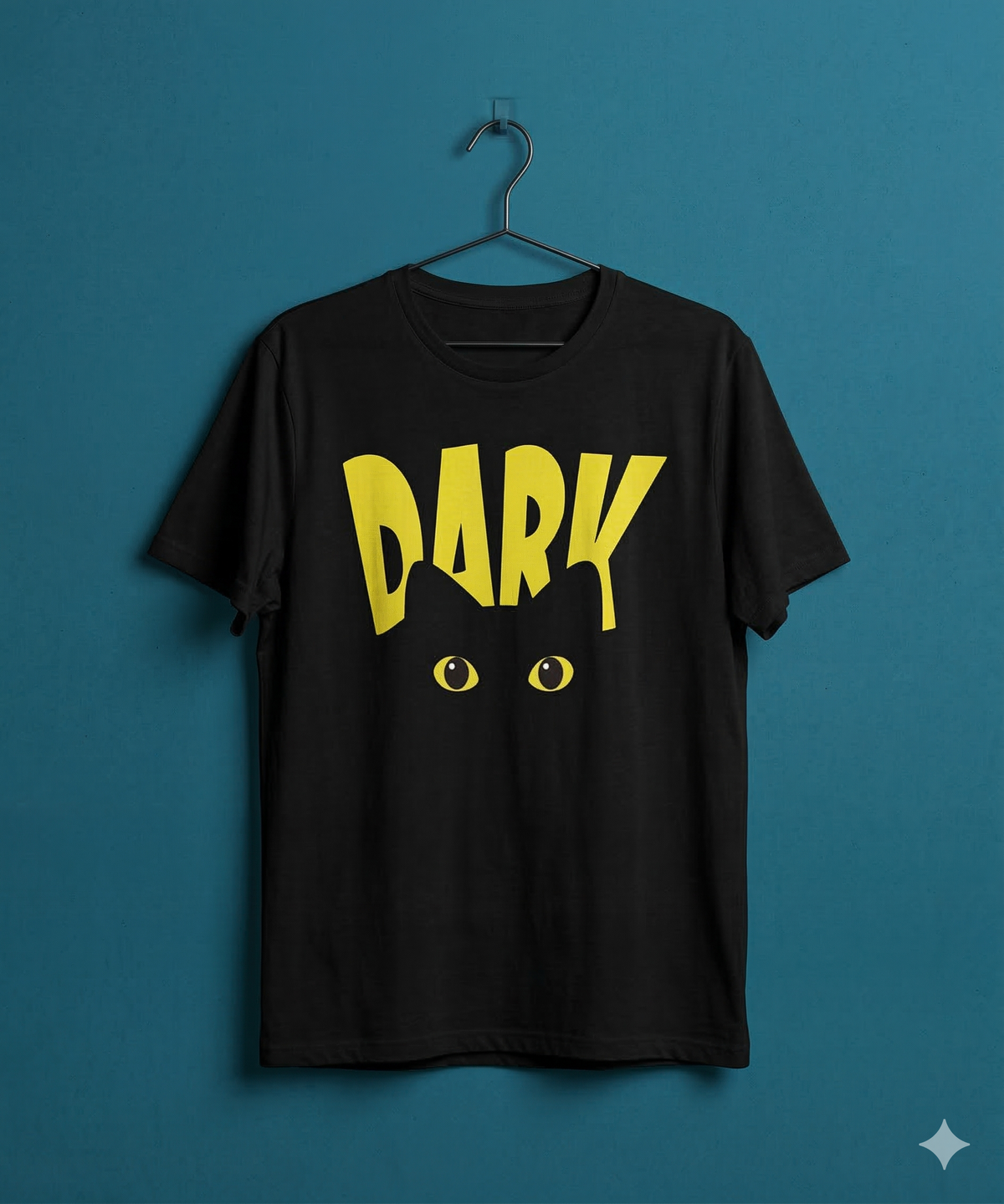 Women's Black Dark Graphic Crew Neck Top