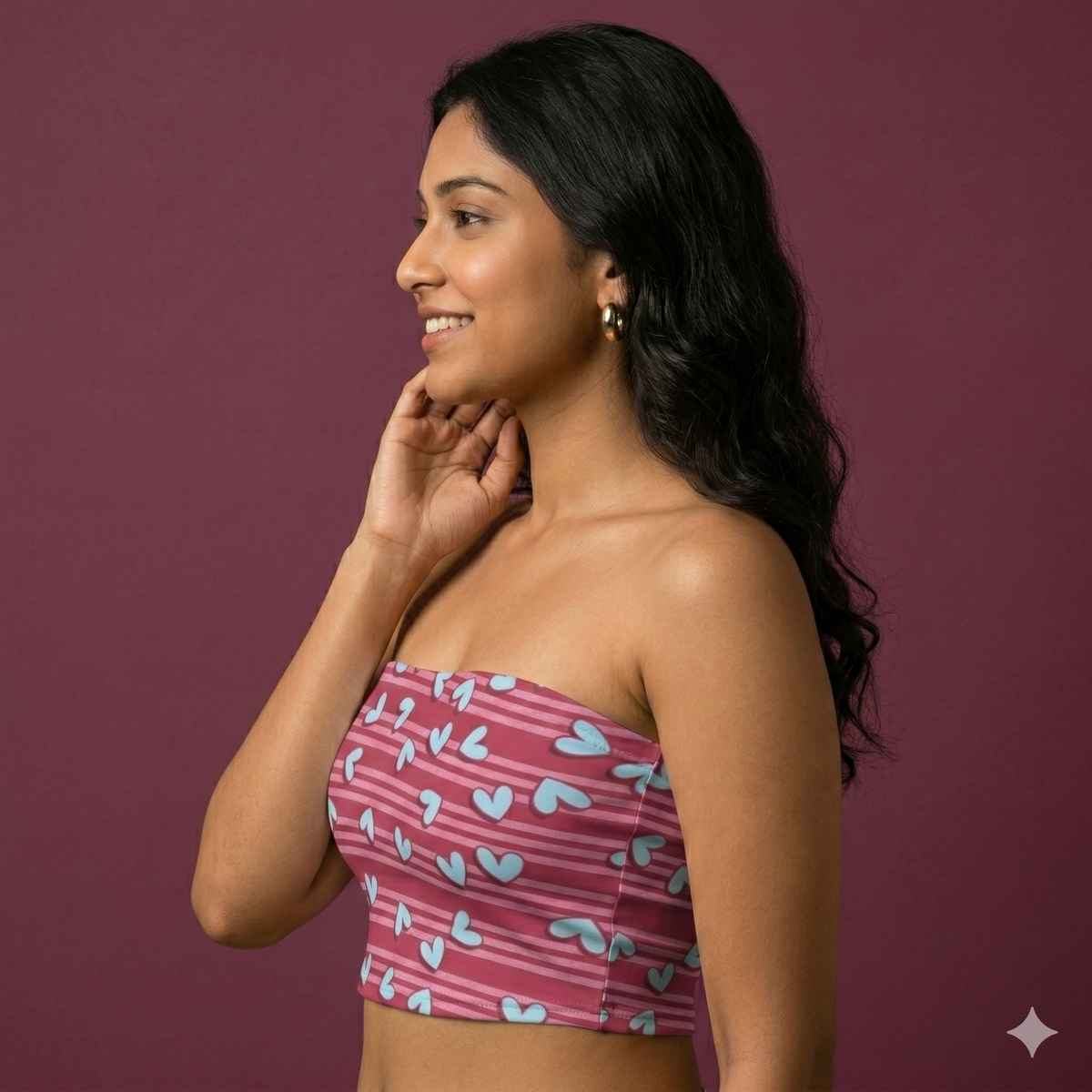 Heart Pattern Tube Top