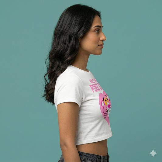 White Graphic Croptop