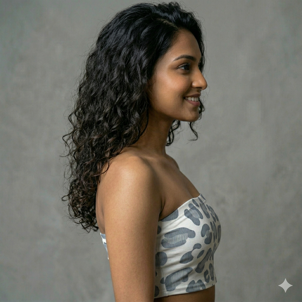White Pattern Tube Top