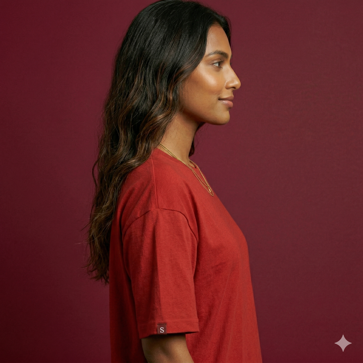 Red Plain Oversize Tshirt